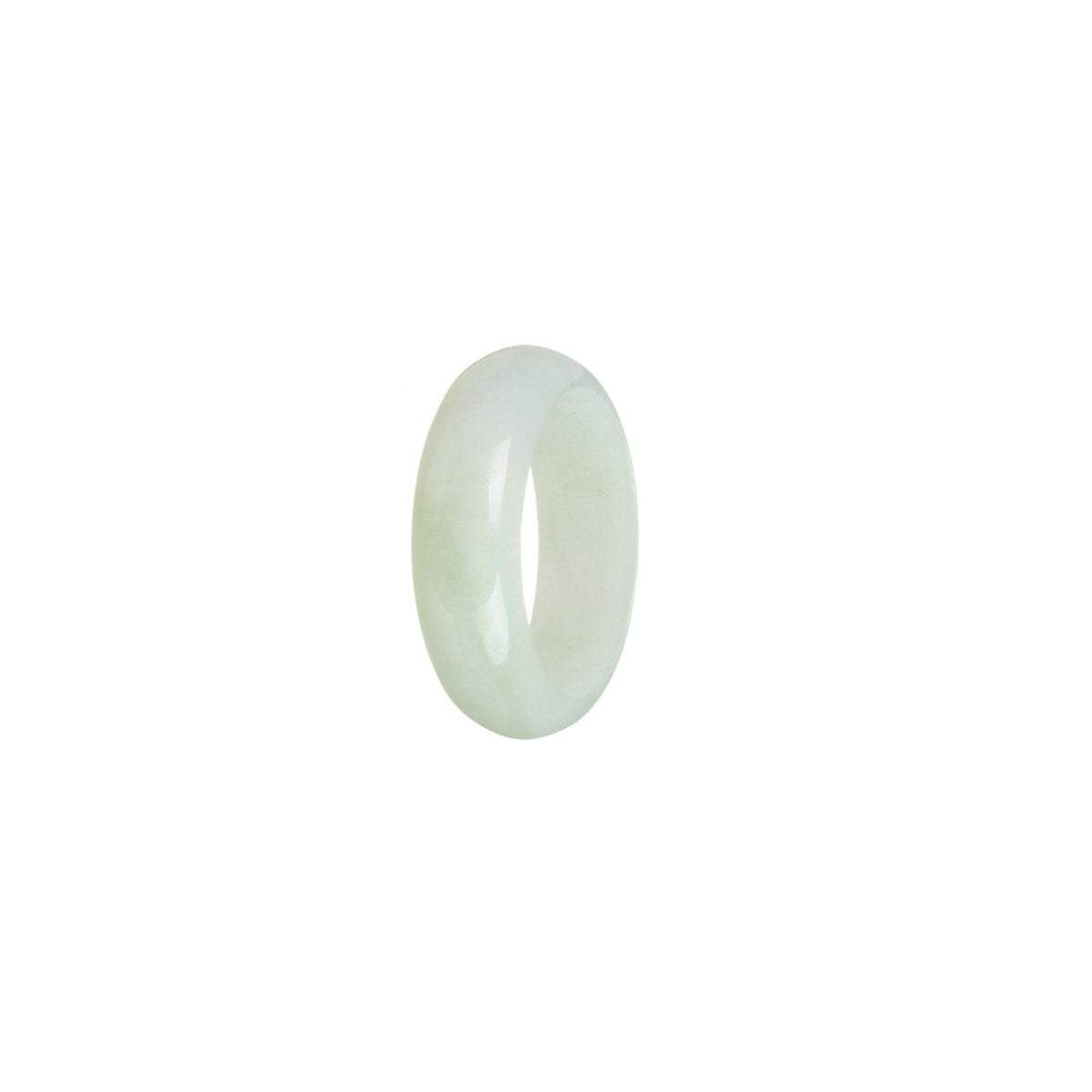 Certified White with Green Jadeite Jade Ring- Size R 1/2