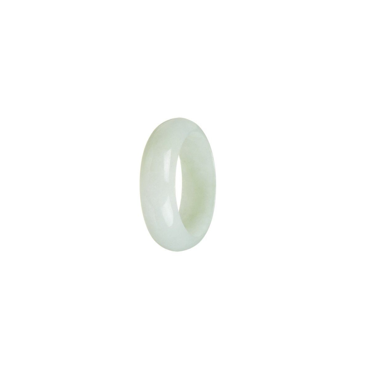 Certified White with Green Jadeite Jade Ring- Size R 1/2