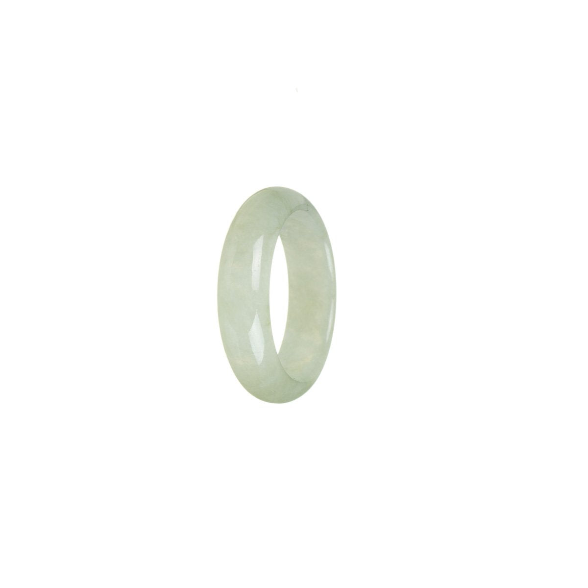 Certified Light Green Burma Jade Ring - Size S 1/2