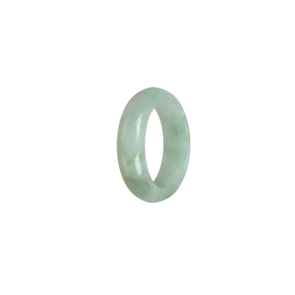 Real Olive Hua Pattern Jade Band - Size Q