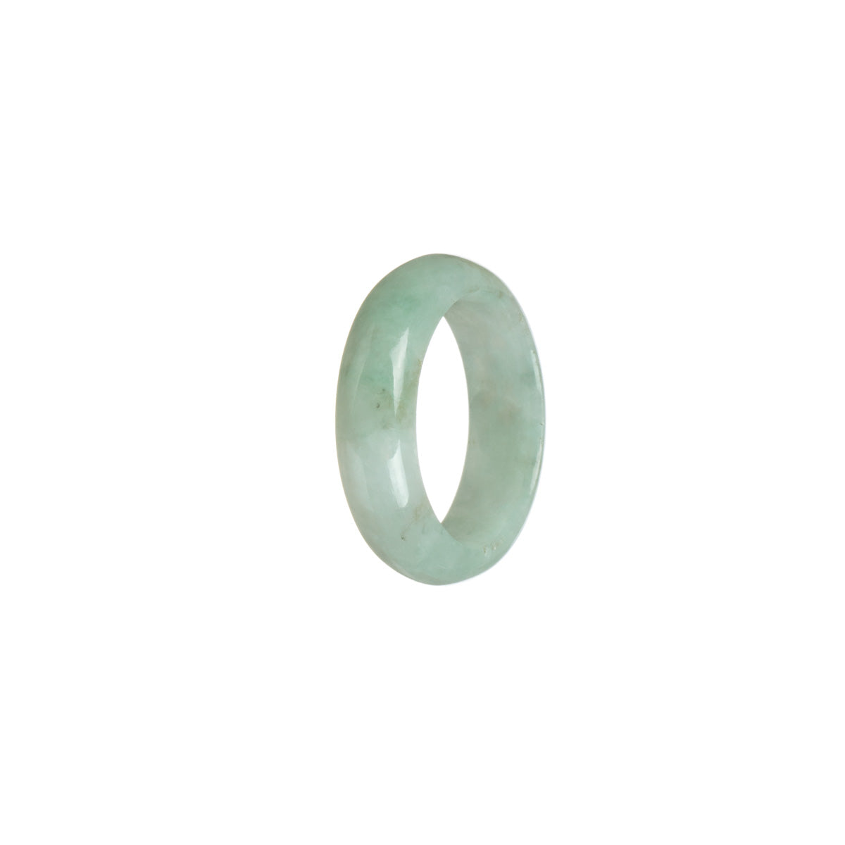 Real Olive Hua Pattern Jade Band - Size Q