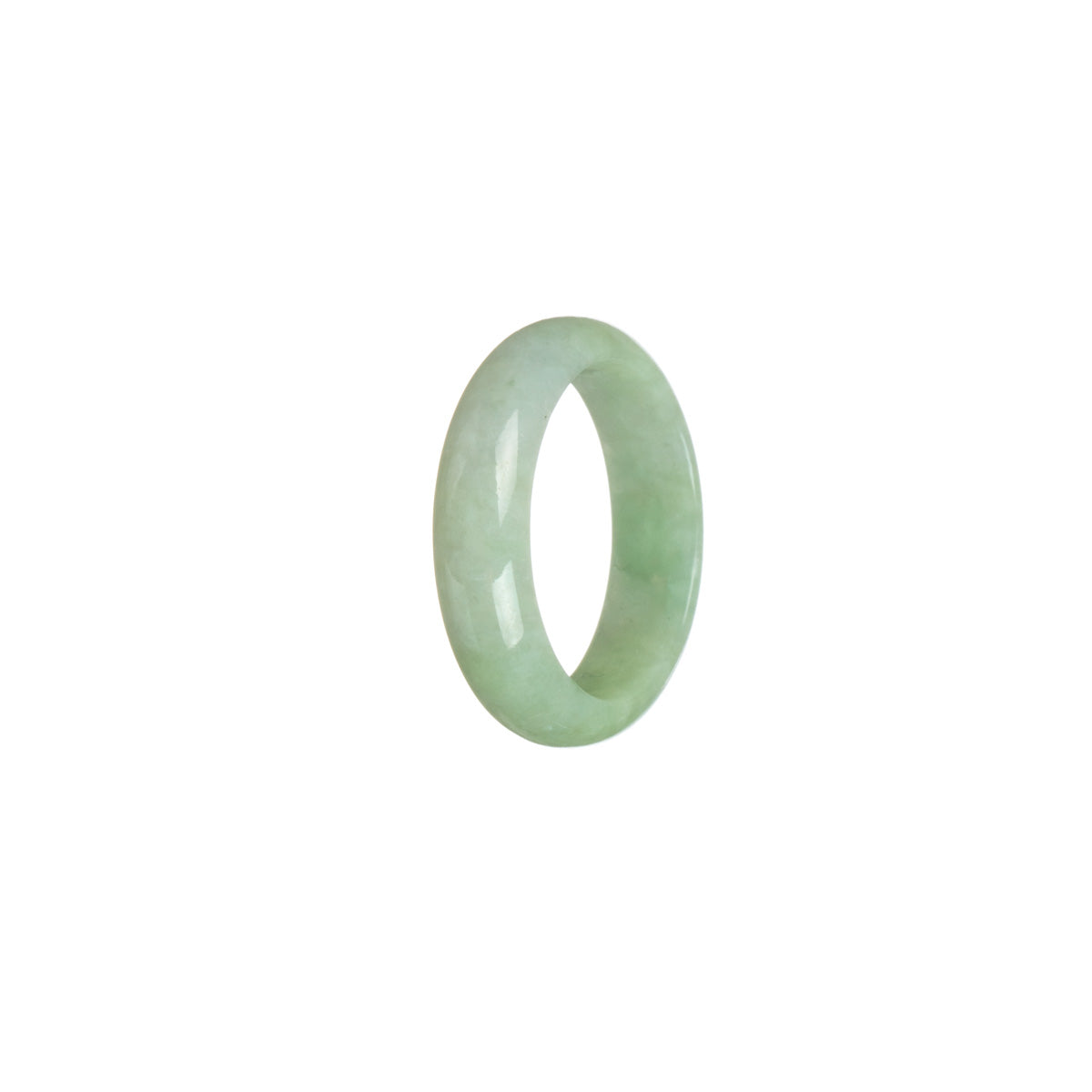 Genuine Light Green Jadeite Jade Band - Size S 1/2