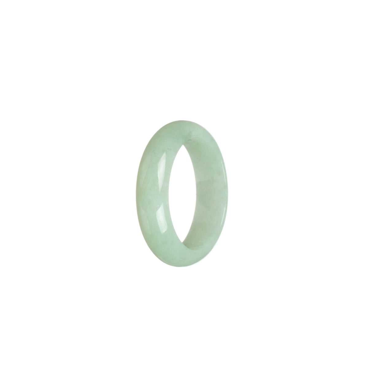 Authentic Light Green Burmese Jade Band - Size S 1/2