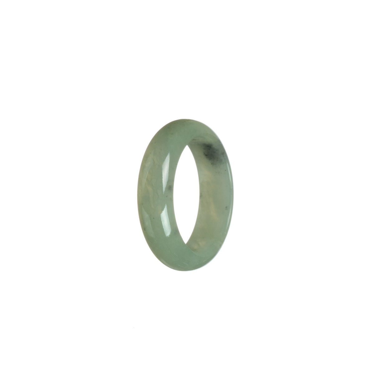 Authentic Greyish Green Jade Band - Size T 1/2