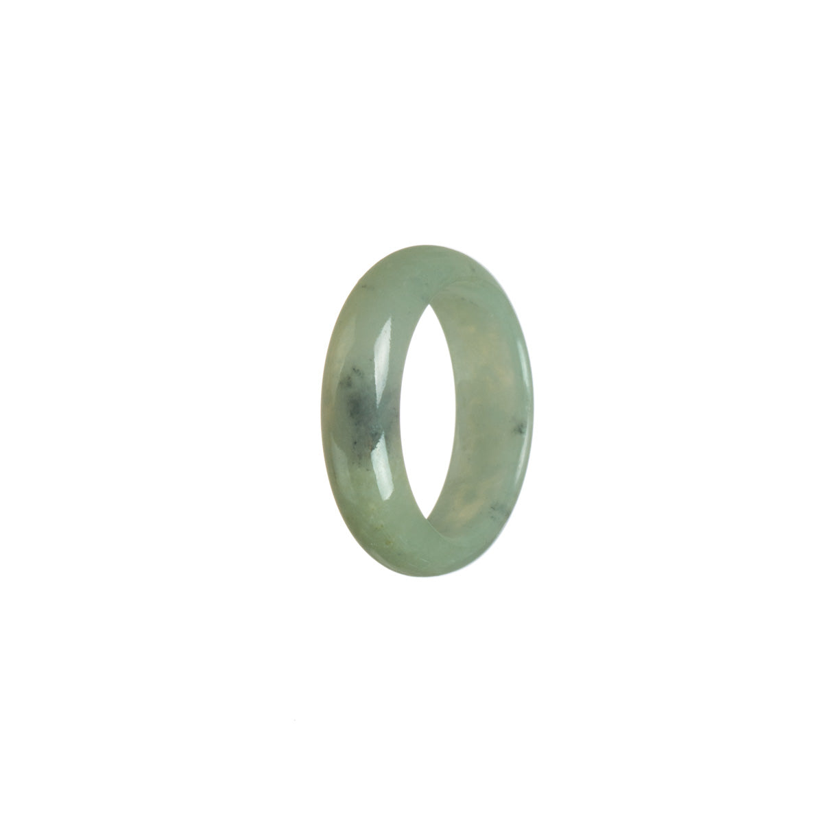 Authentic Greyish Green Jade Band - Size T 1/2