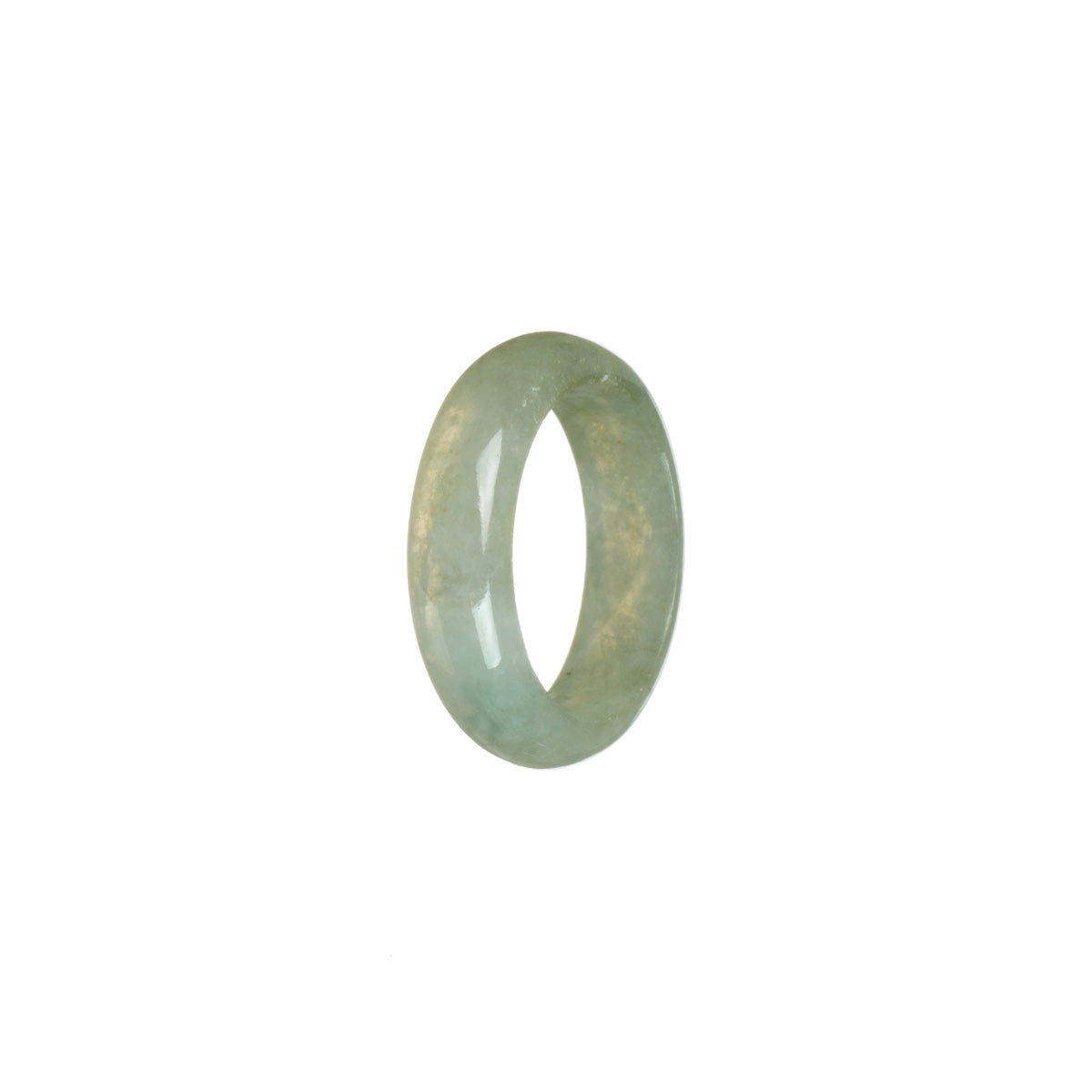 Genuine Greyish Green Burma Jade Band - Size S 1/2