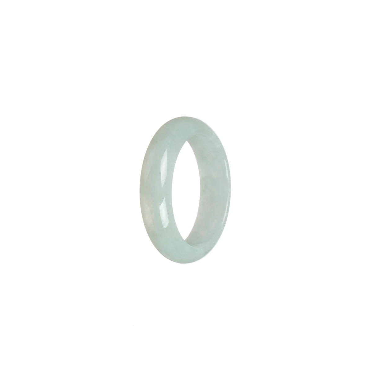 Certified White Jade Ring - Size S 1/2