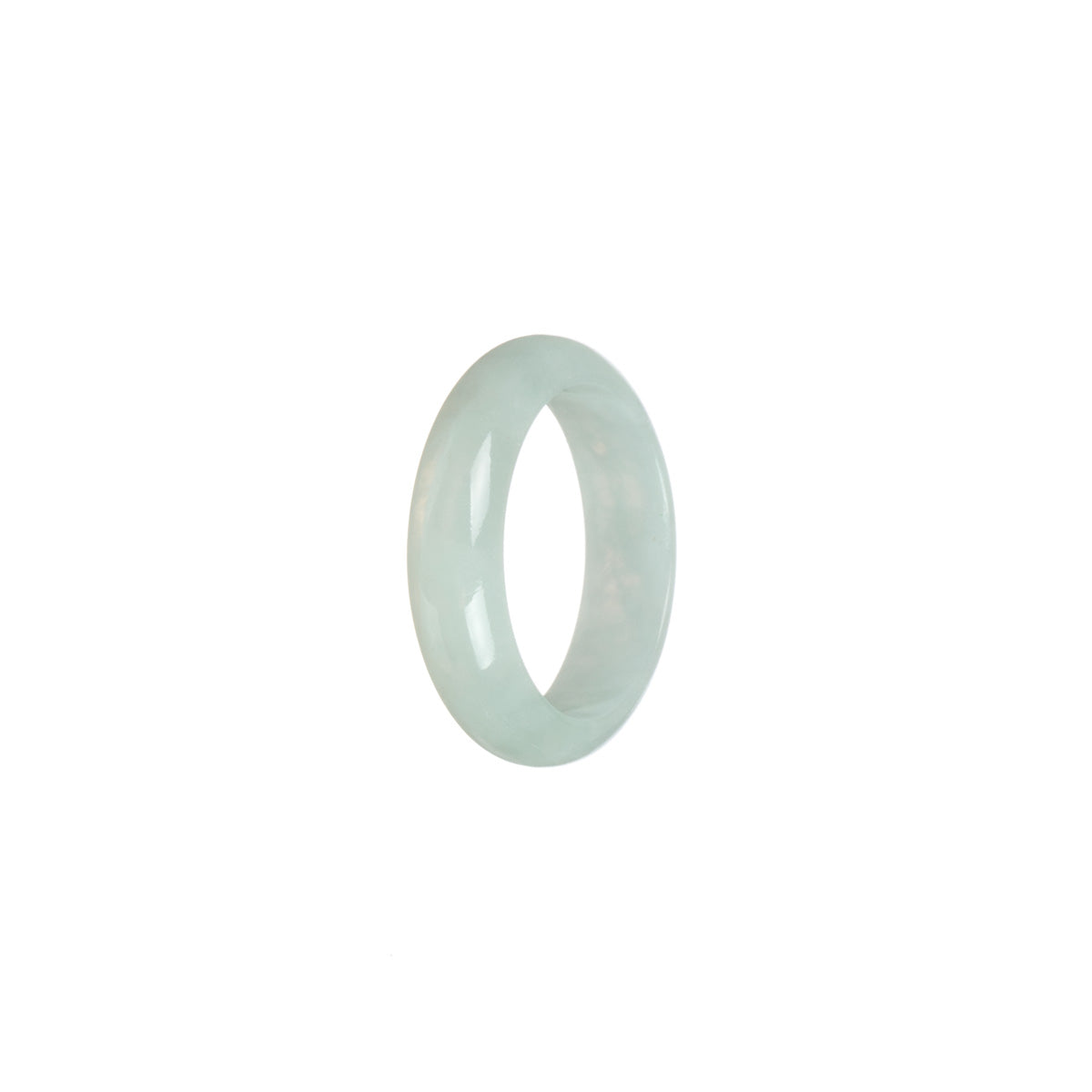 Certified White Jade Ring - Size S 1/2