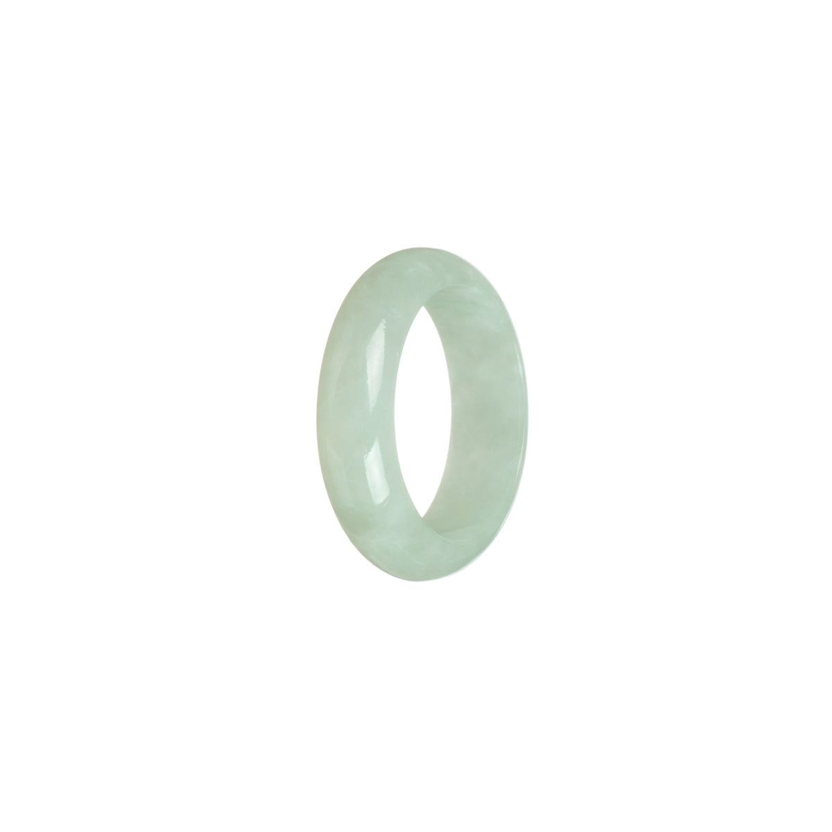 Certified Pale Green Burmese Jade Ring- Size S 1/2