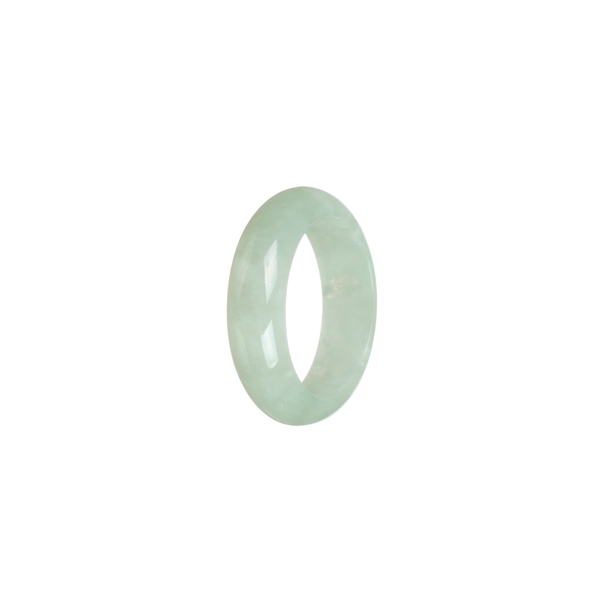 Certified Pale Green Burmese Jade Ring- Size S 1/2
