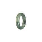Genuine Green with dark Grey Jadeite Jade Band - Size S 1/2