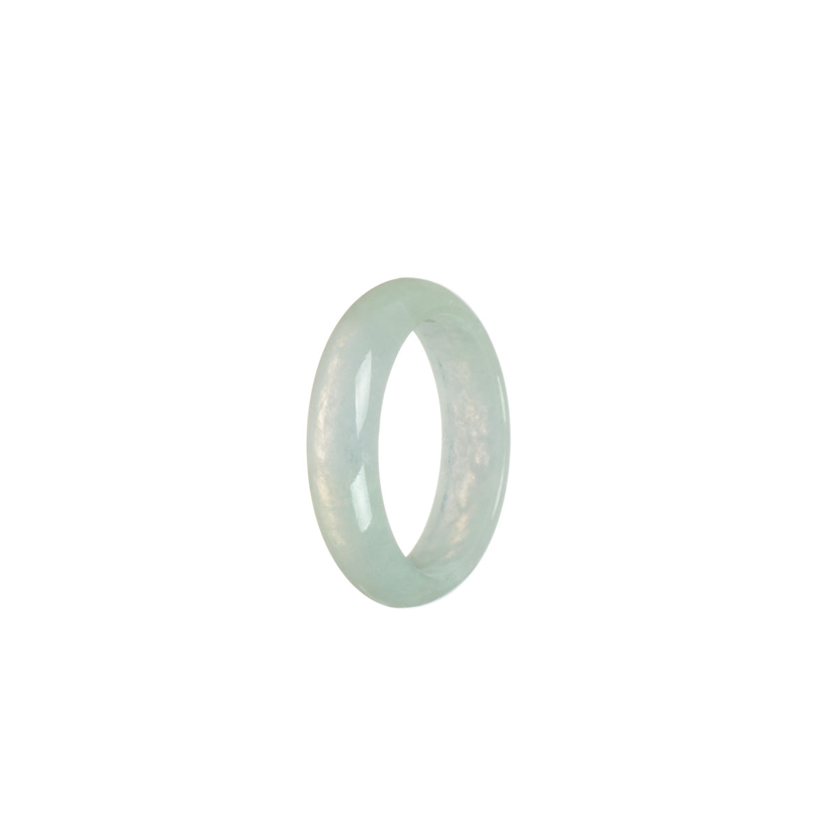 Real Icy White Burmese Jade Band - Size T