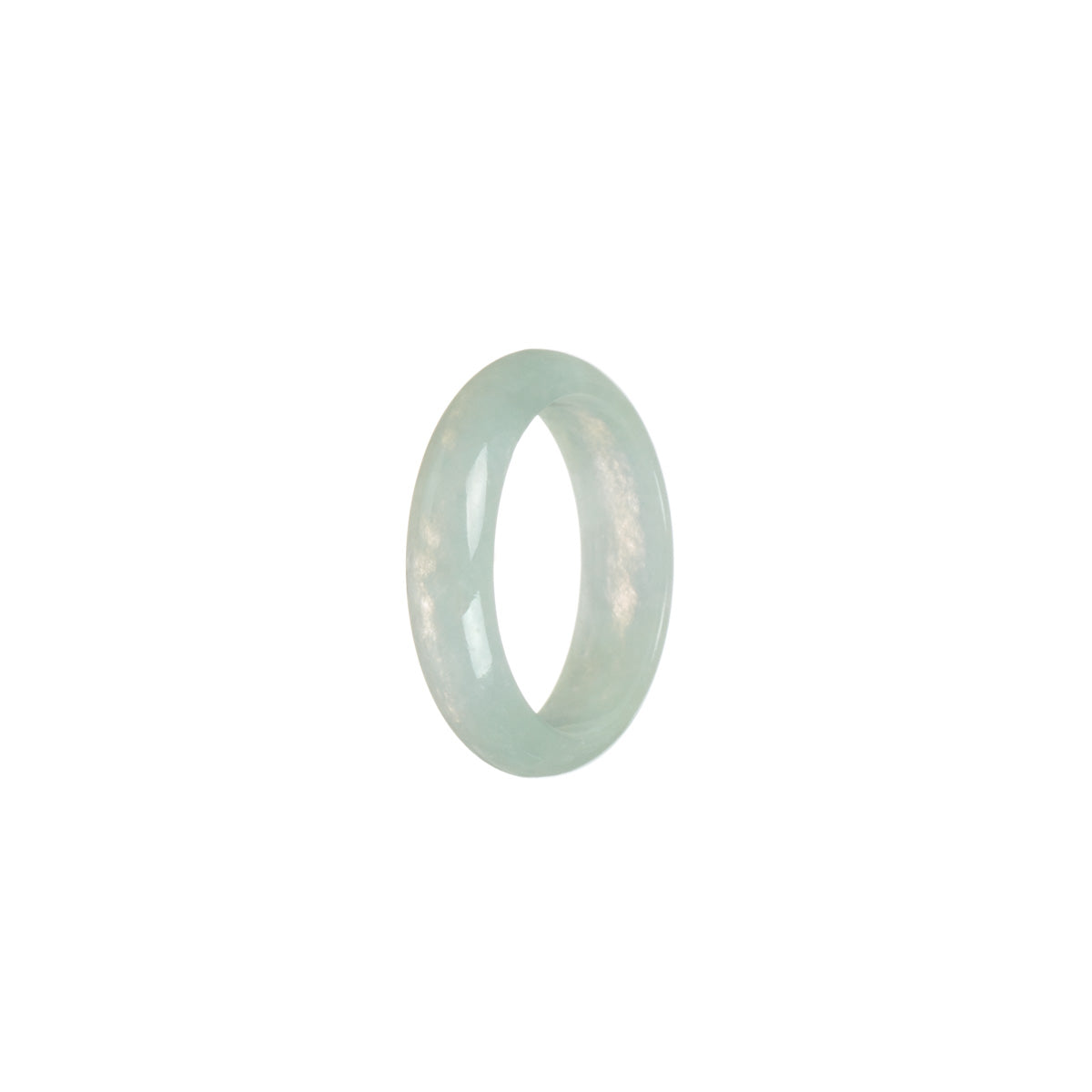 Real Icy White Burmese Jade Band - Size T