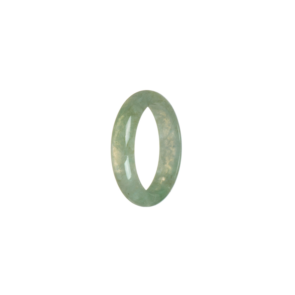 Authentic Icy Olive Green Jade Band - Size T 1/2