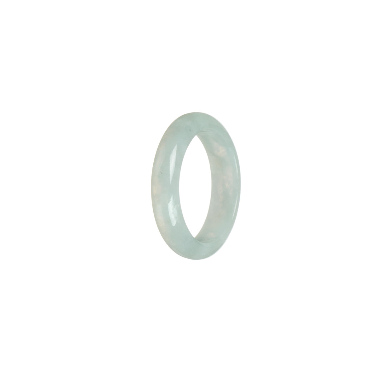 Certified White Burmese Jade Ring- Size S 1/2