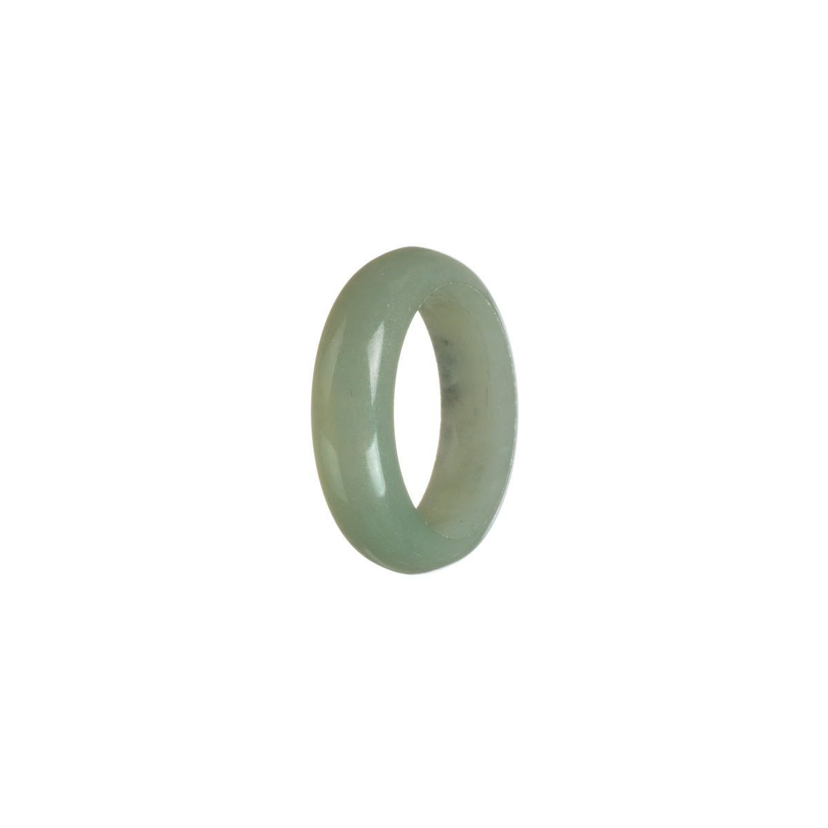 Real Greyish Green Jade Band - Size Q