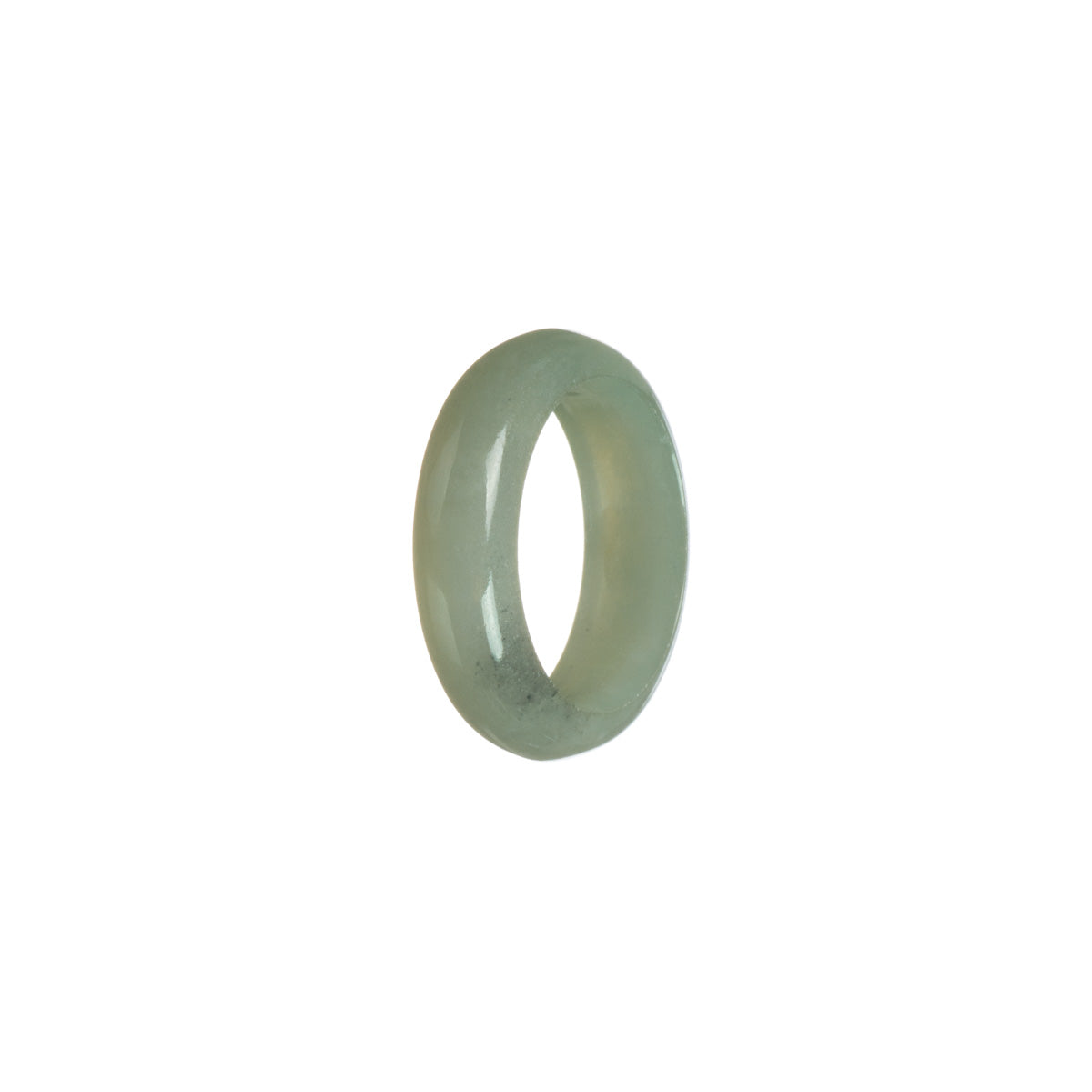 Real Greyish Green Jade Band - Size Q