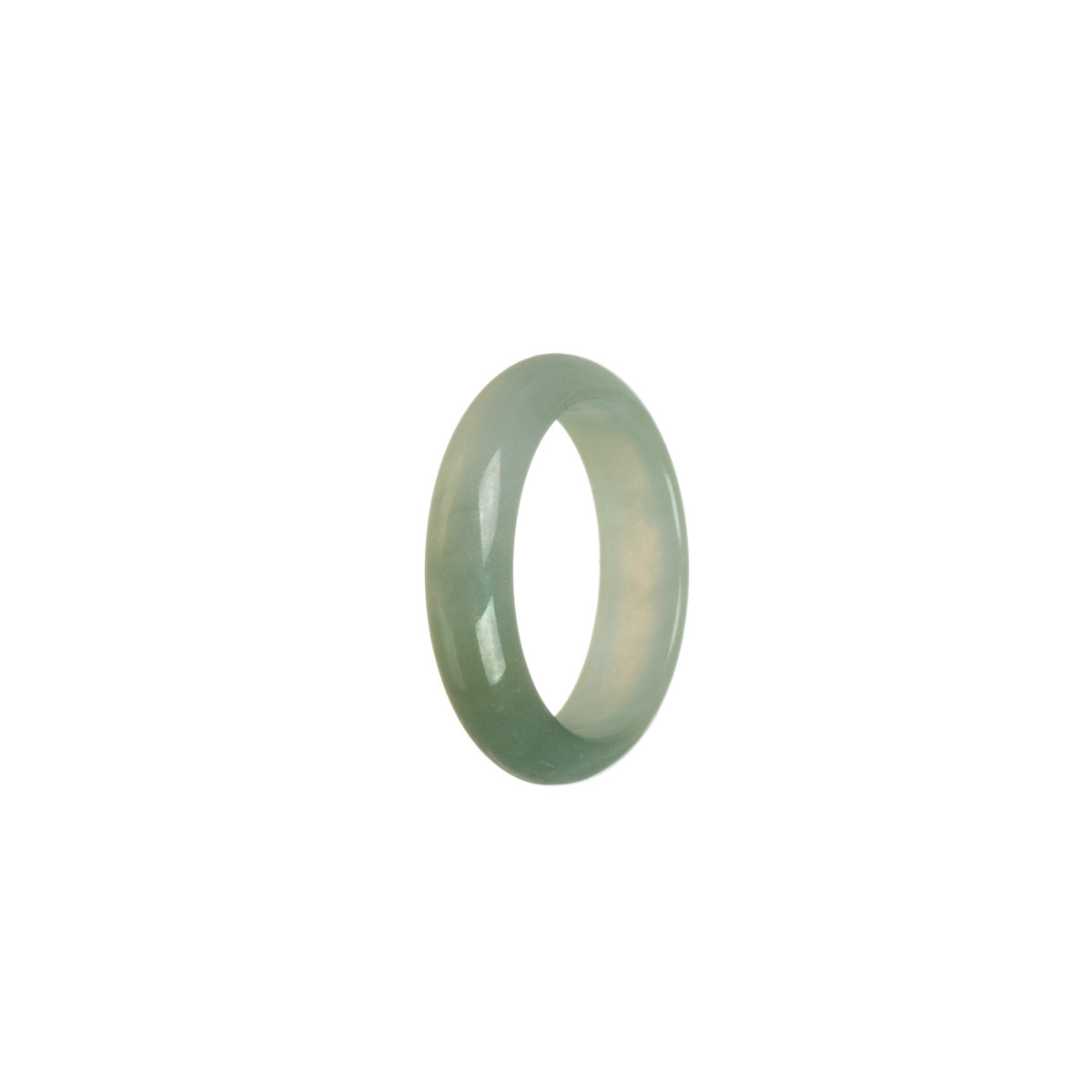 Certified White with grey Jadeite Jade Band - Size T