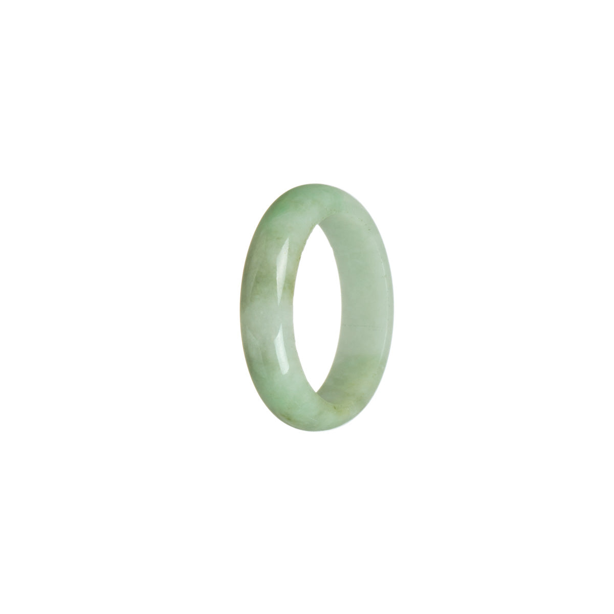 Real Pale Green with Green Burmese Jade Band - Size U