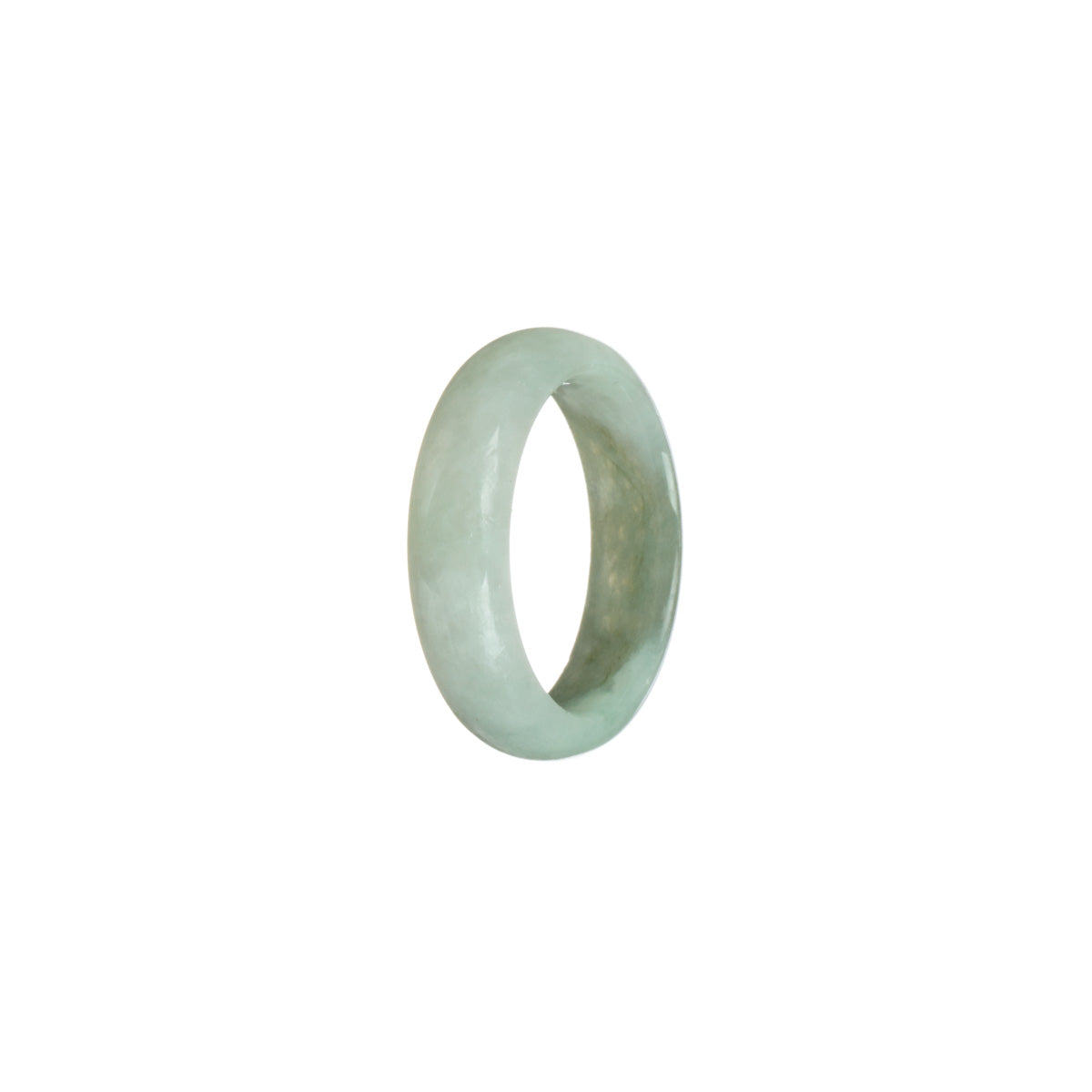 Real White with greyish green Jadeite Jade Ring- Size S
