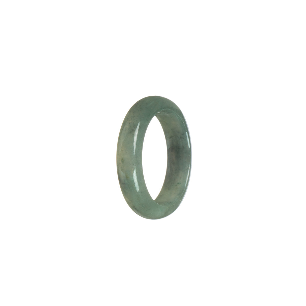 Real Green with Grey Jadeite Jade Band - Size S