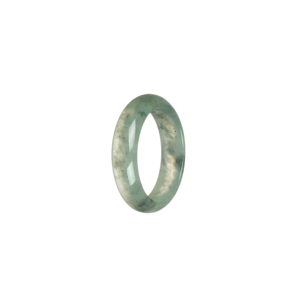 Real Icy Olive Green Burma Jade Band - Size T