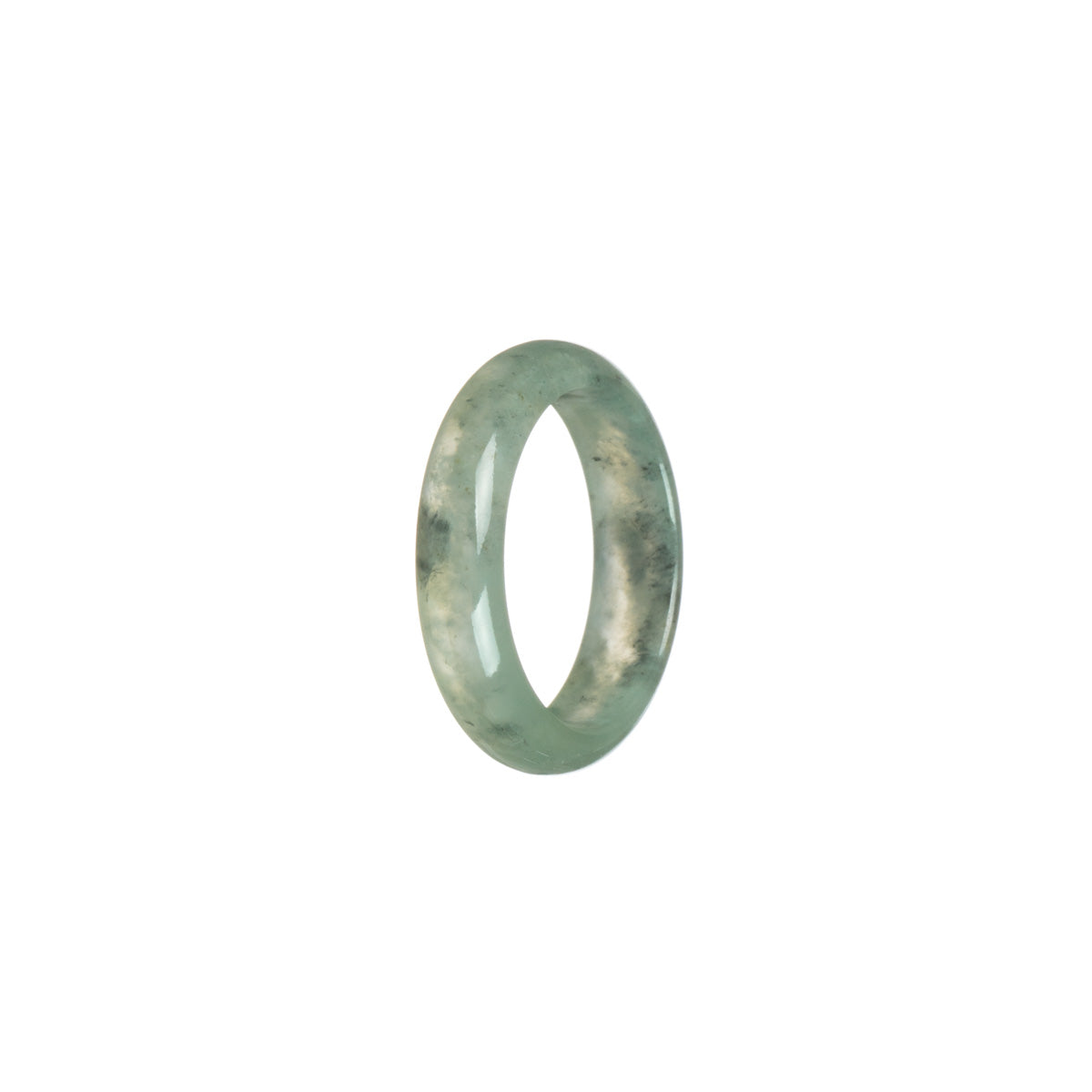 Real Icy Olive Green Burma Jade Band - Size T