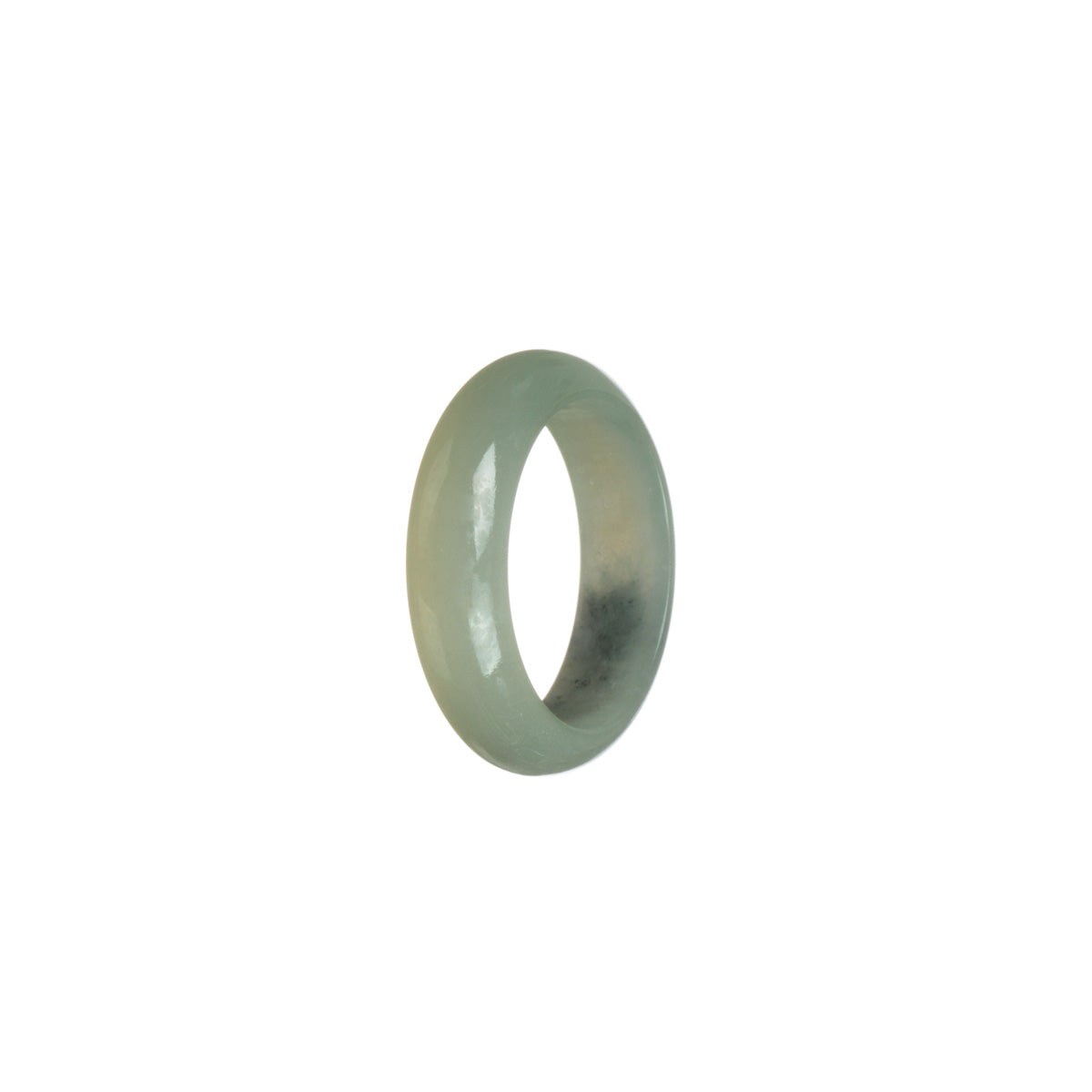 Real Grey Burmese Jade Ring- Size R 1/2