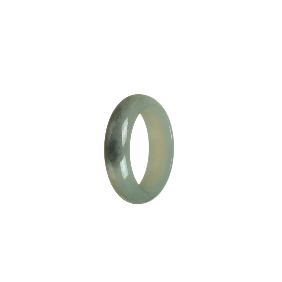 Real Grey Burmese Jade Ring- Size R 1/2