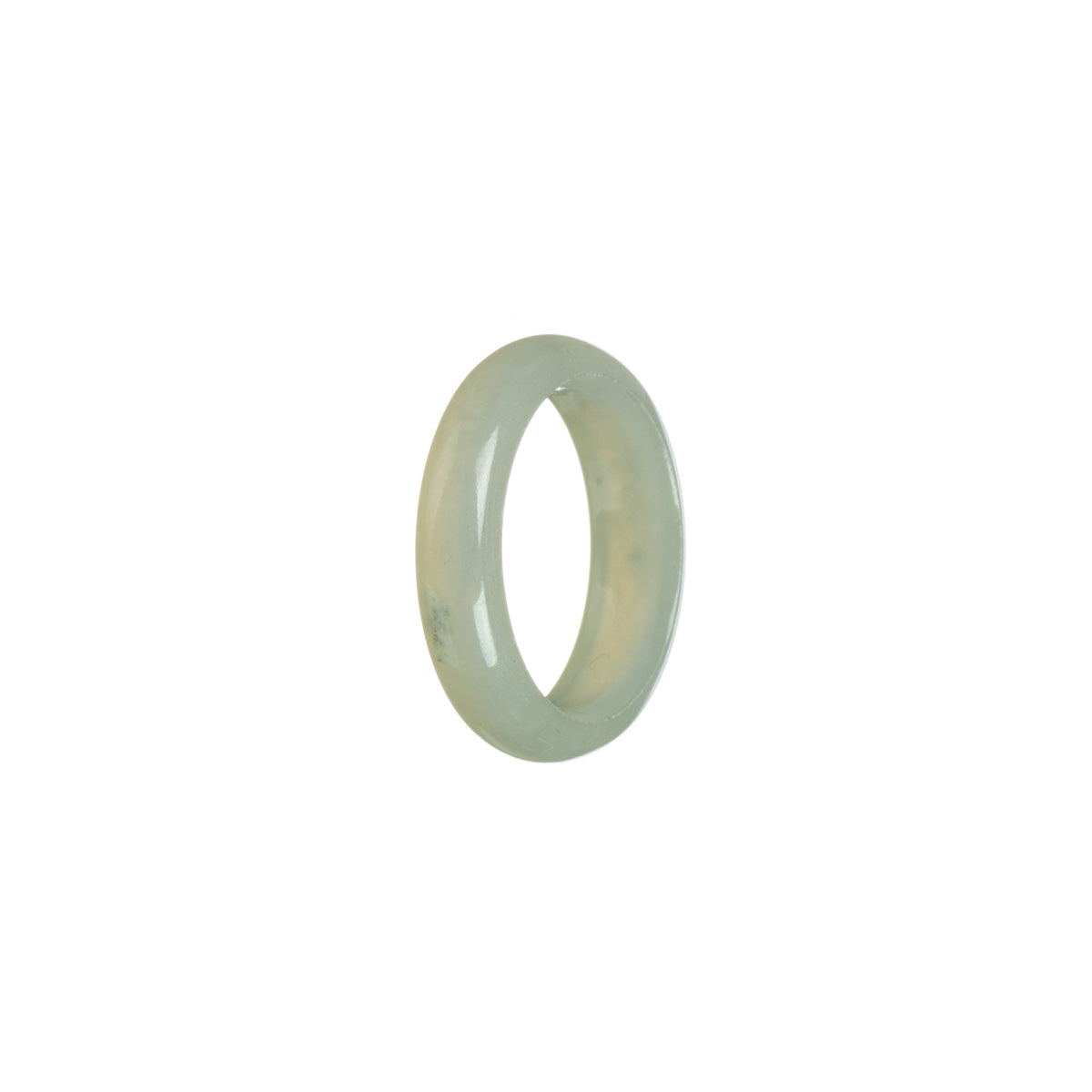 Genuine Light Grey Burma Jade Band - Size R 1/2