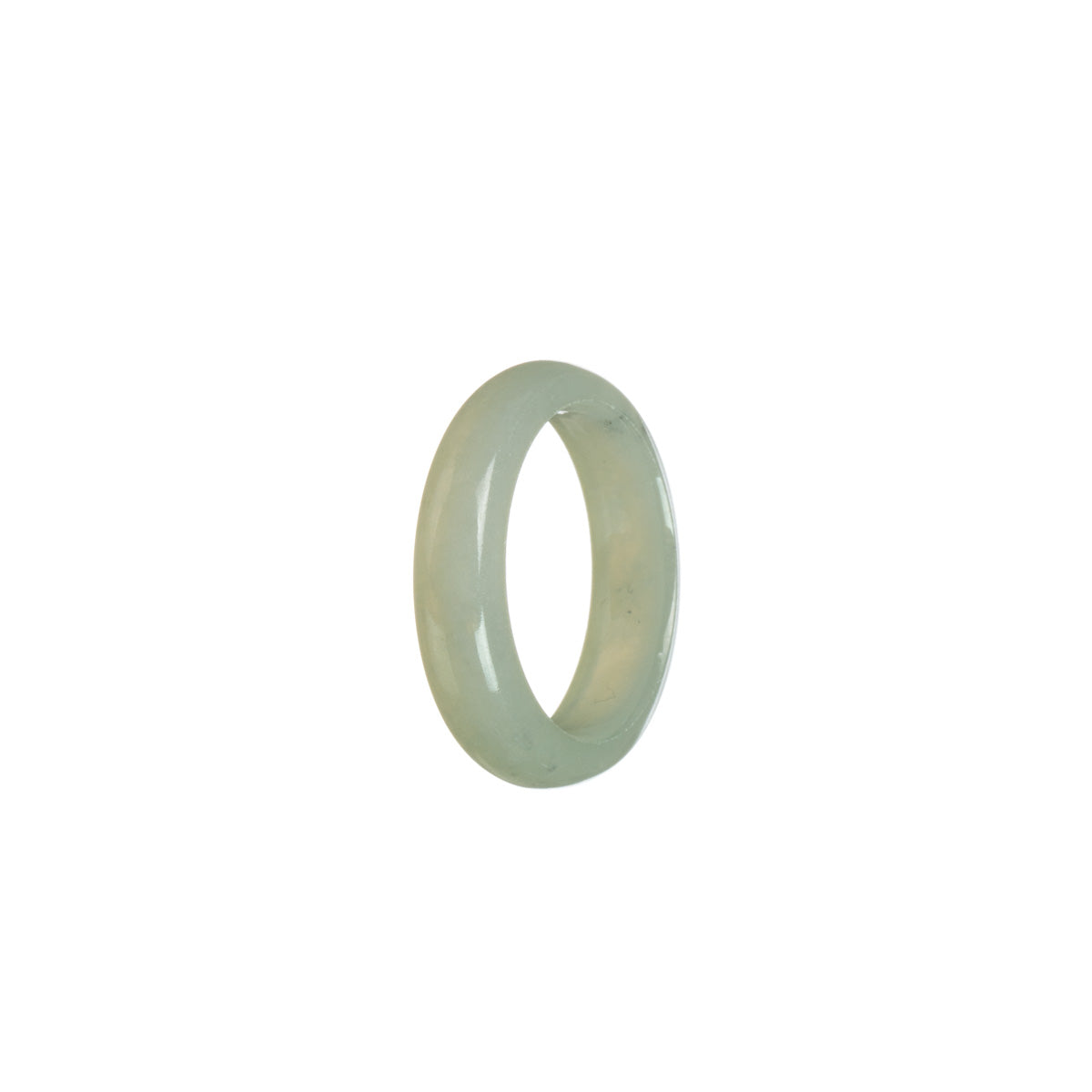 Genuine Light Grey Burma Jade Band - Size R 1/2