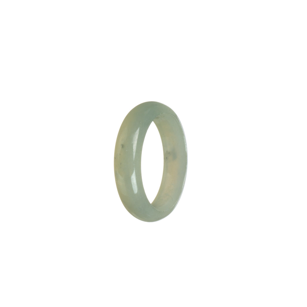 Genuine Light Grey Burma Jade Band - Size R 1/2