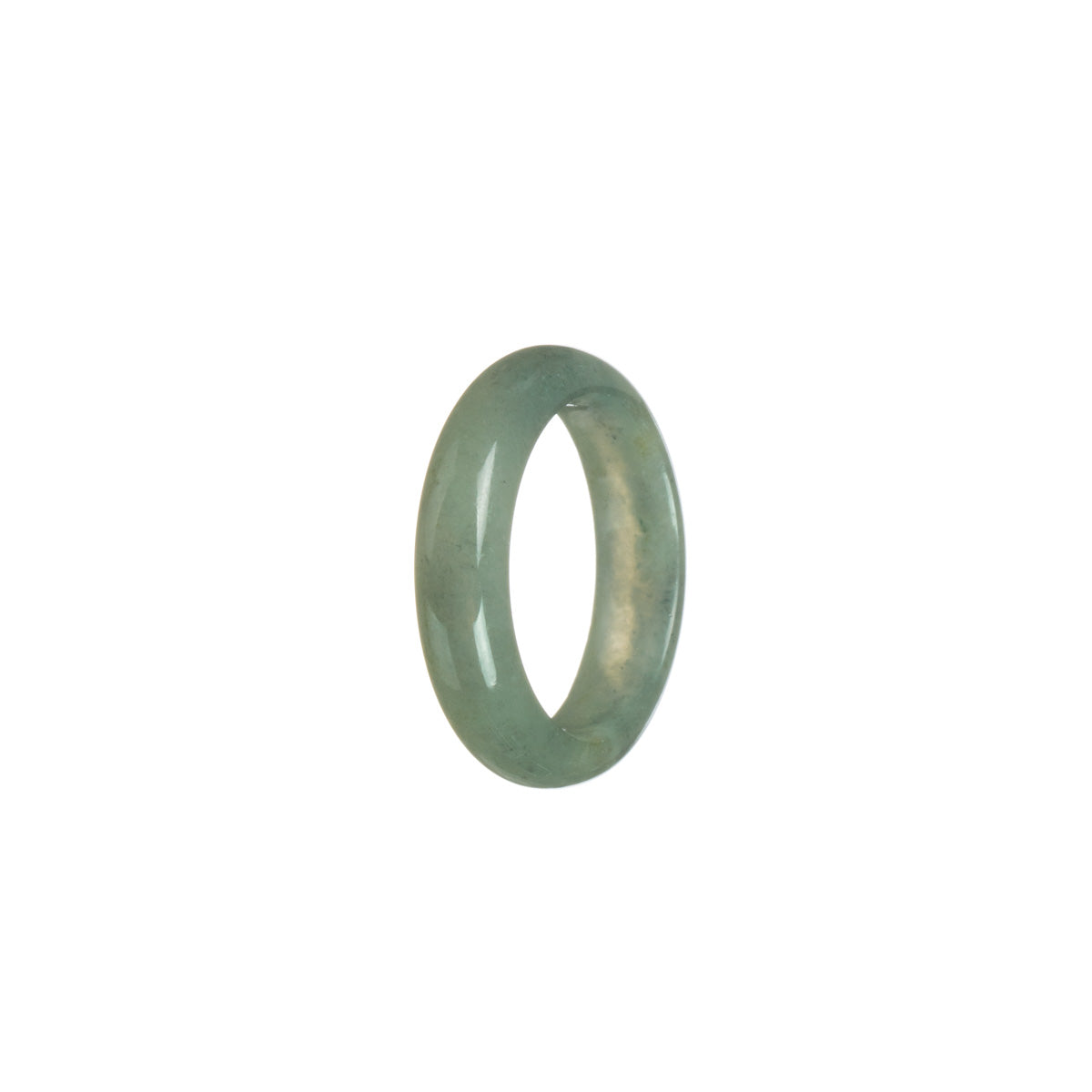 Authentic Greyish Olive Green Jadeite Jade Band - Size S 1/2