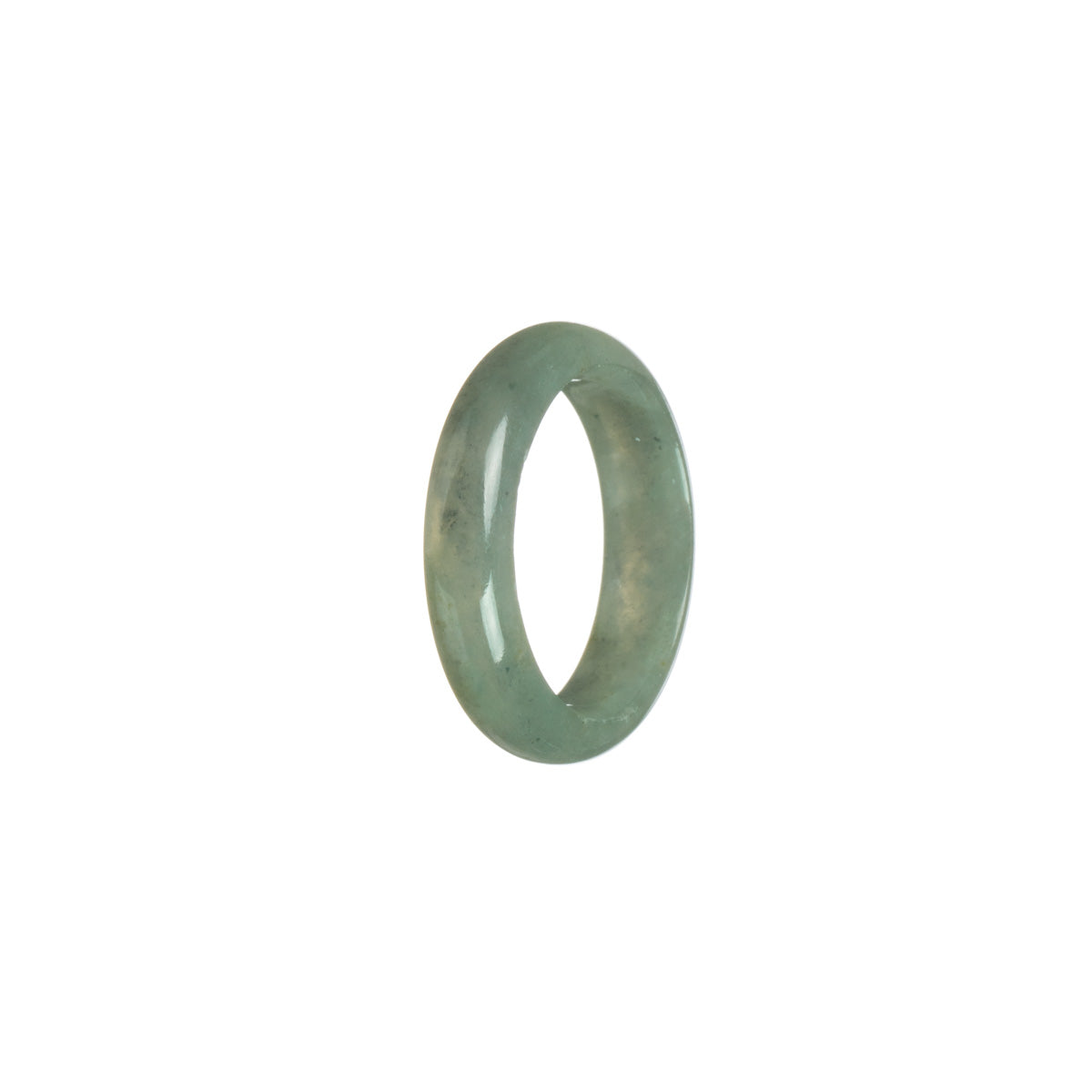 Authentic Greyish Olive Green Jadeite Jade Band - Size S 1/2