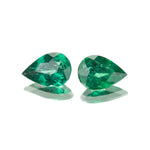 3.58ct Brazilian Emerald Pear Shape Pair - MAYS