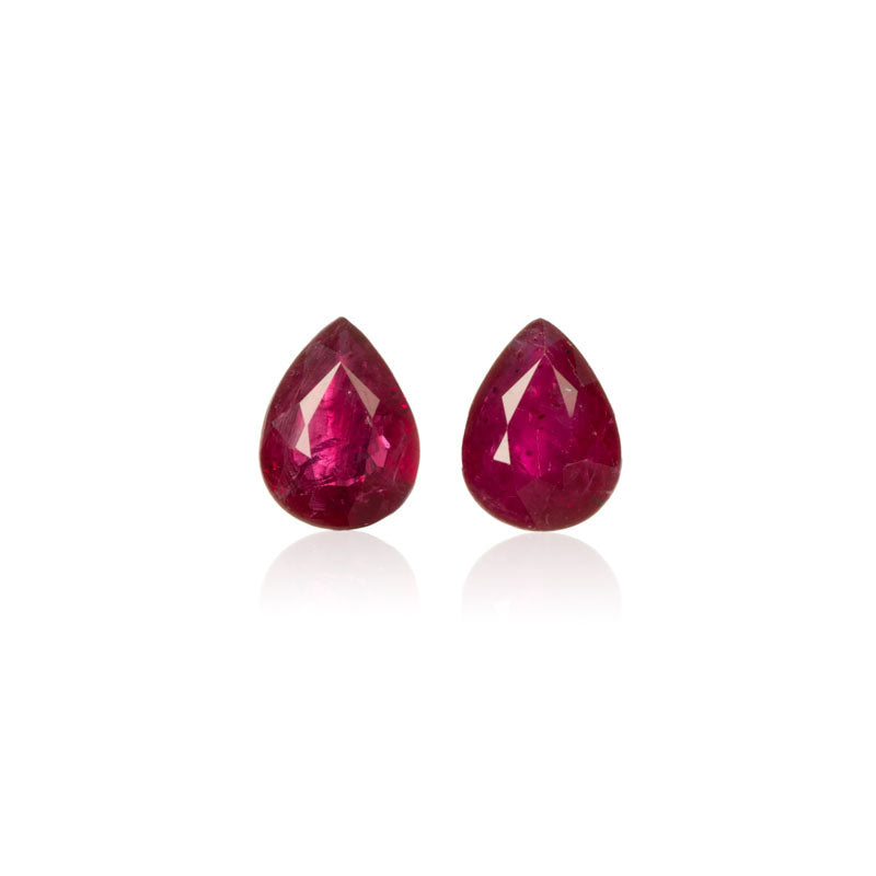 0.76ct Burmese Ruby (N)* Pear Pair - MAYS