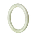 A round bangle made of genuine, untreated pale green lavender Burmese jade, measuring 59mm in diameter.