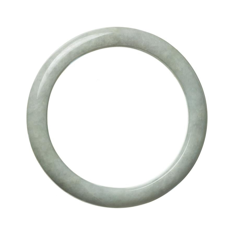 A pale green jade bangle with a semi-round shape, measuring 60mm in diameter.