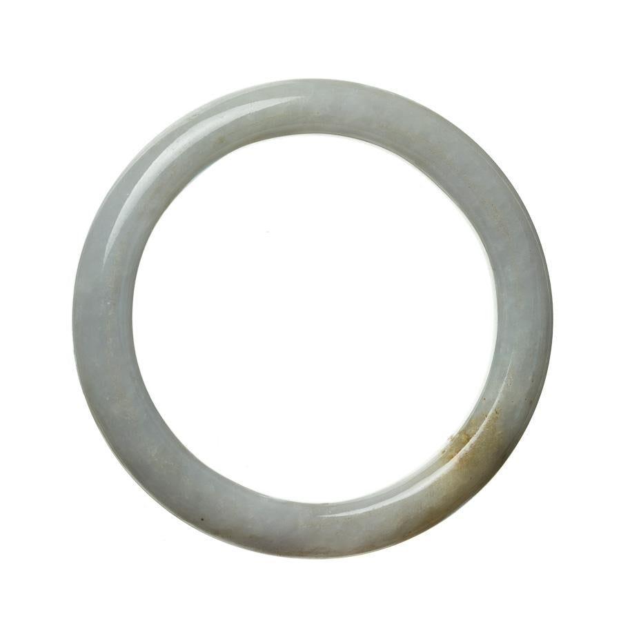 A lavender Burma jade bangle bracelet, certified as Type A, with a semi-round shape and a diameter of 59mm, designed by MAYS.