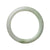 A close-up image of a pale green jadeite jade bangle, with a semi-round shape and a diameter of 56mm. The bangle is made from genuine natural jade and is being sold by MAYS GEMS.