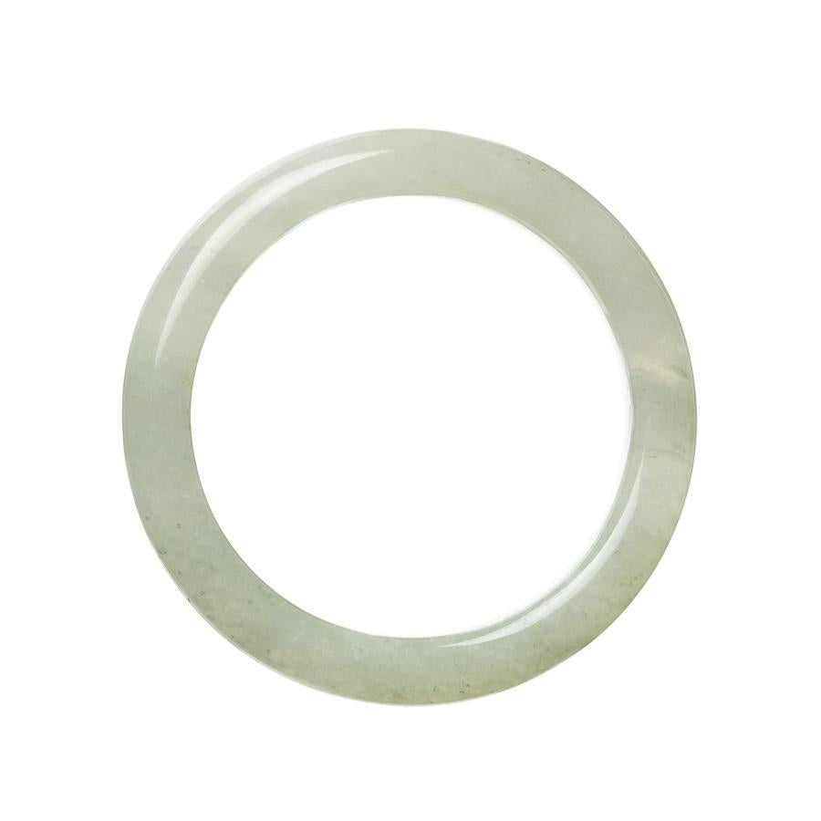 A pale green Burma Jade bracelet with a semi-round shape, certified Grade A quality.