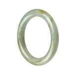 A round, untreated grey green traditional jade bracelet with a diameter of 53mm.