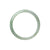 A light green Burmese jade bangle with a half moon shape, measuring 57mm in diameter.