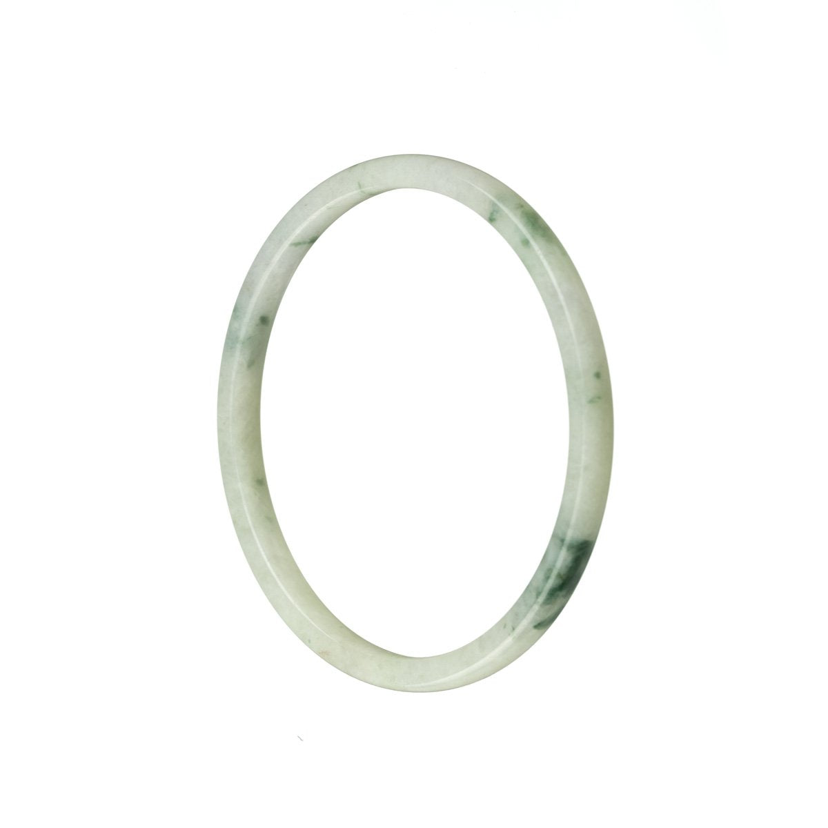 A light green Burma jade bangle bracelet, thin in size, with a real Type A designation.