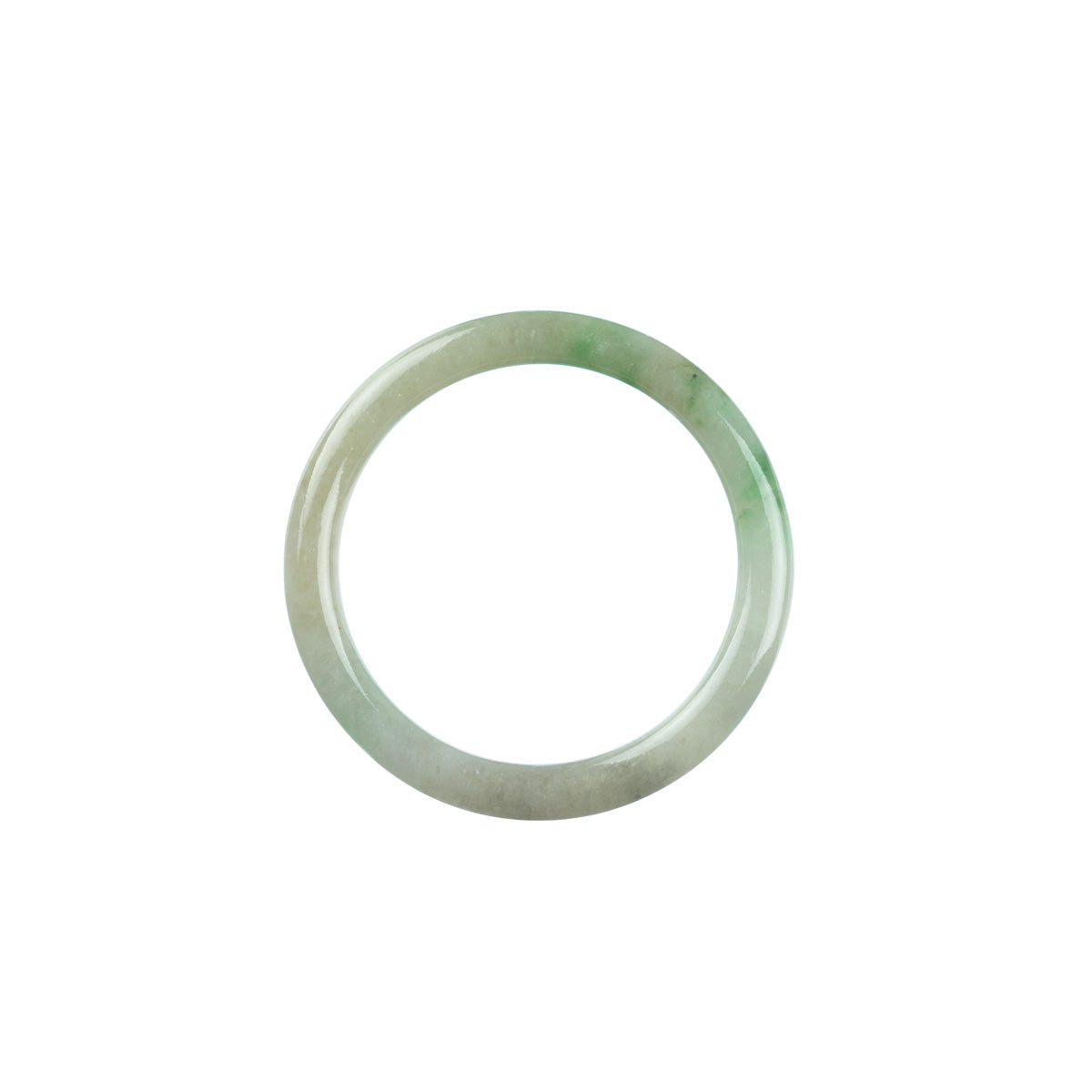 Genuine Grade A Green White Traditional Jade Bangle Bracelet - Child Round