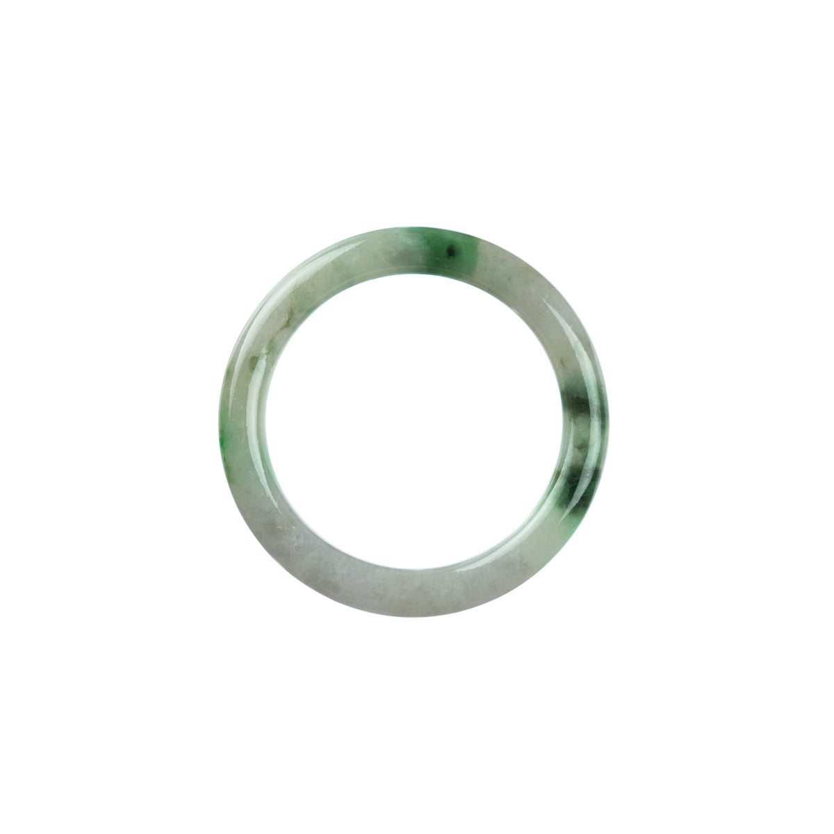 Genuine Grade A Green White Traditional Jade Bangle - Child Round