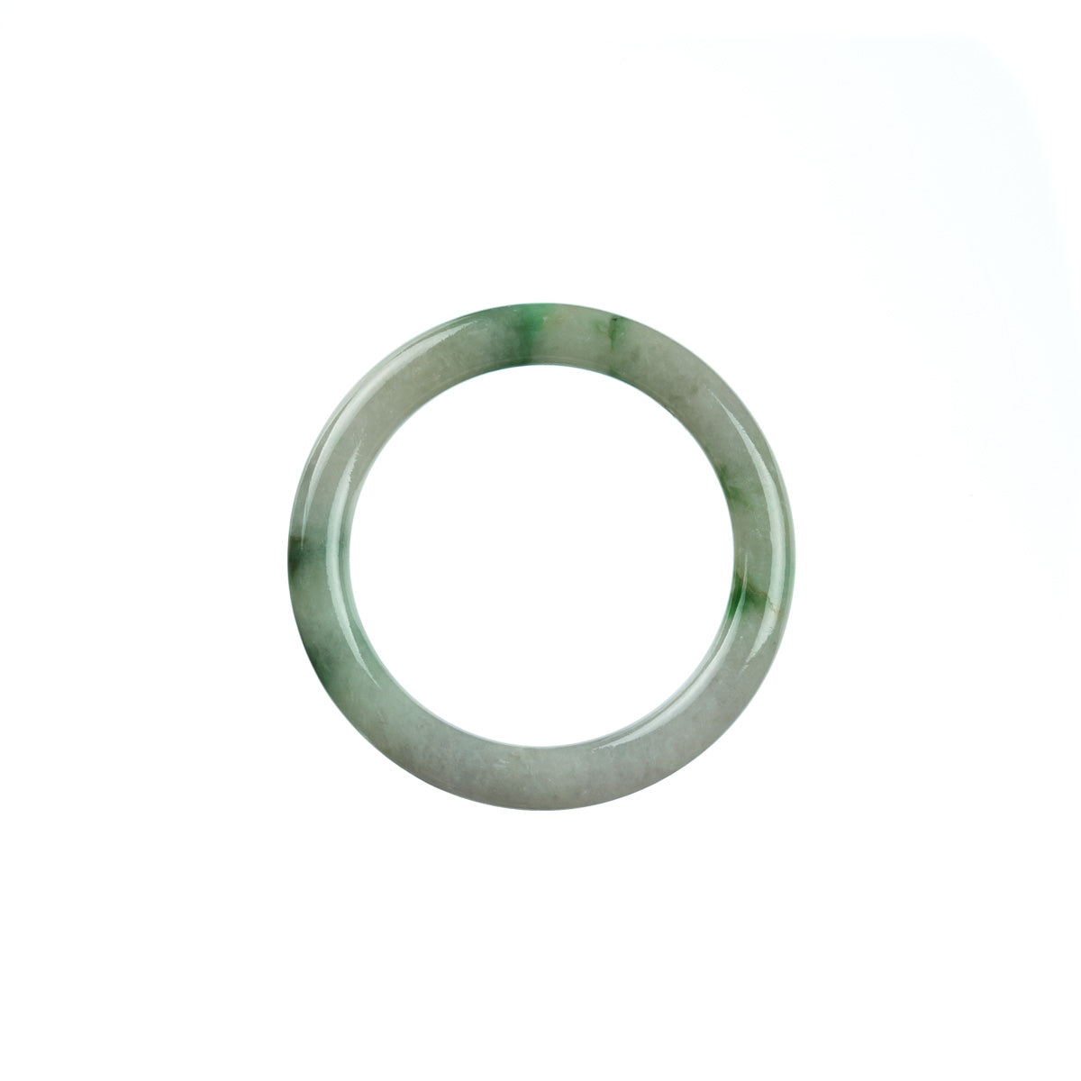 Genuine Grade A Green White Traditional Jade Bangle - Child Round