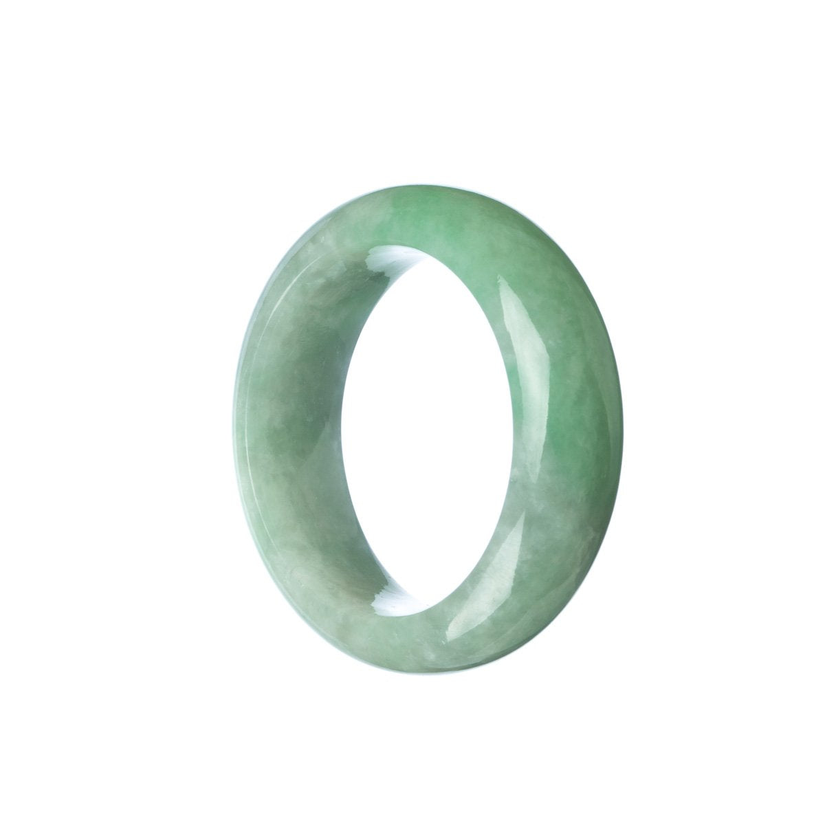 A half-moon shaped, child-sized genuine Type A Green Jade bangle by MAYS™.