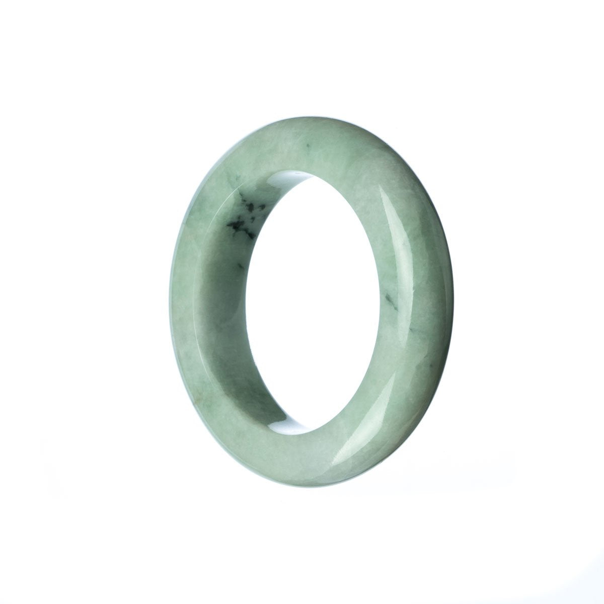 A child-sized, semi-round, green Burma Jade bangle bracelet with a genuine Type A classification.