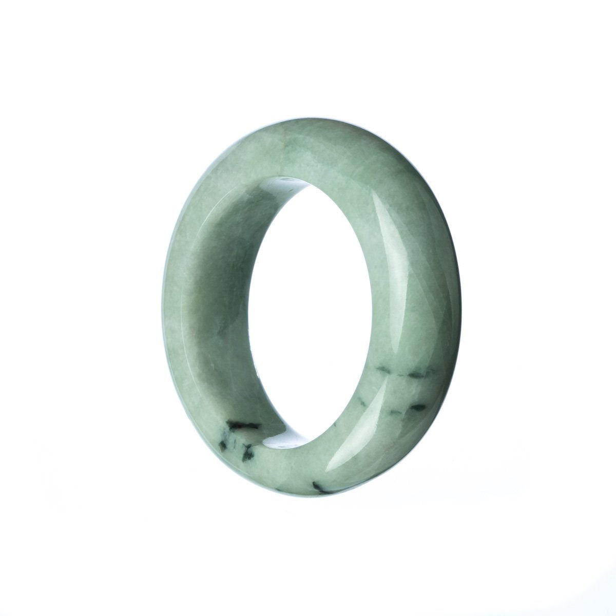 A child-sized semi-round green jade bangle bracelet made of genuine grade A jadeite jade, perfect for a touch of elegance and style.